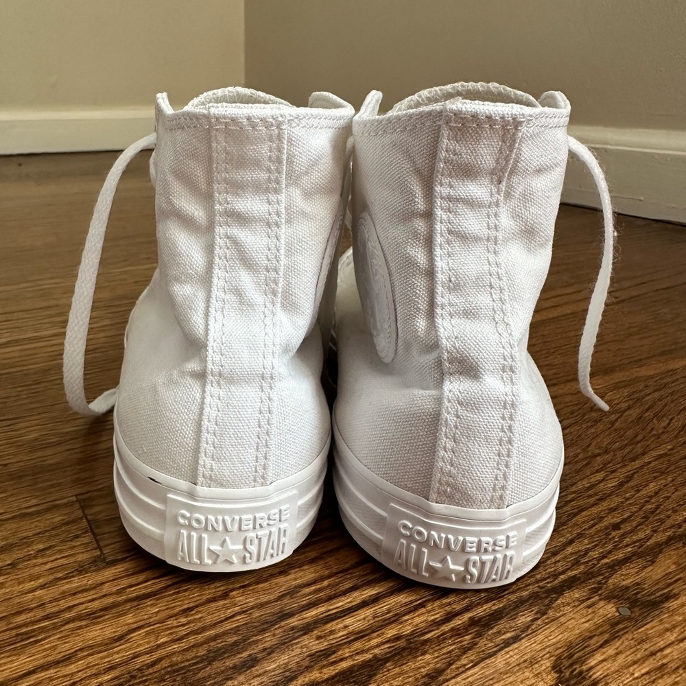 Classic White High-Top Canvas Sneakers - Picture 4 of 9